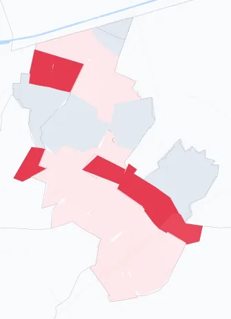 Carte de la valeur locative de référence de Romainville