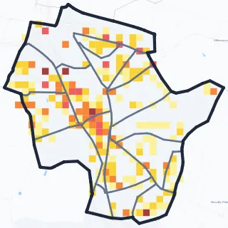 Carte des commerces de Rosny-sous-Bois
