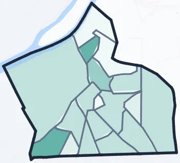 Carte de densité d'emplois salariés estimés de Saint-Ouen-sur-Seine
