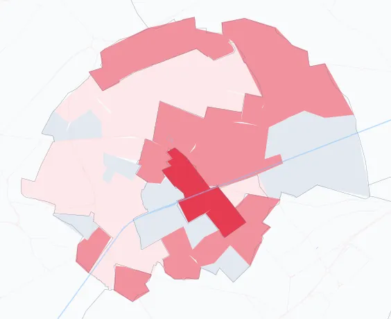Carte de la valeur locative de référence de Sevran