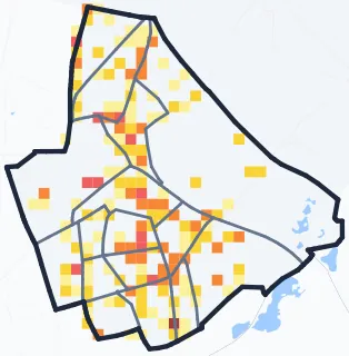 Carte des commerces de Stains