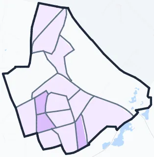 Carte de densité de population étudiante de Stains