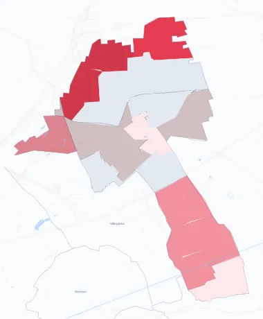 Carte de la valeur locative de référence de Tremblay-en-France