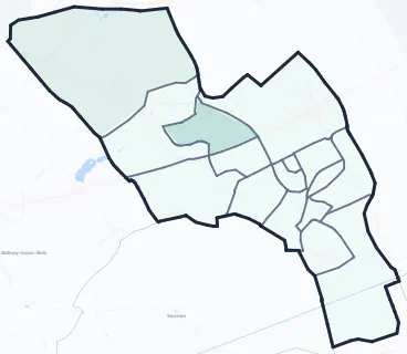 Carte de densité d'emplois salariés estimés de Villepinte