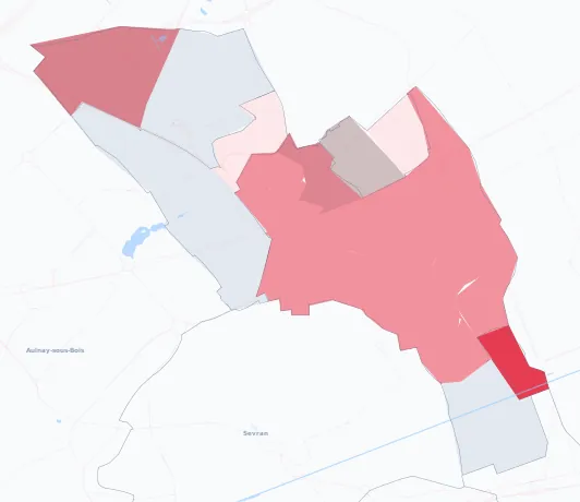 Carte de la valeur locative de référence de Villepinte