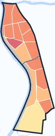 Carte de densité de population de Alfortville