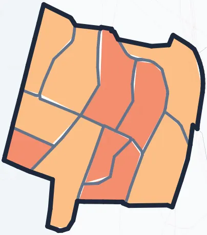 Carte de densité de population de Cachan