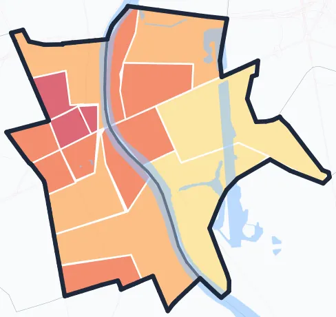 Carte de densité de population de Choisy-le-Roi