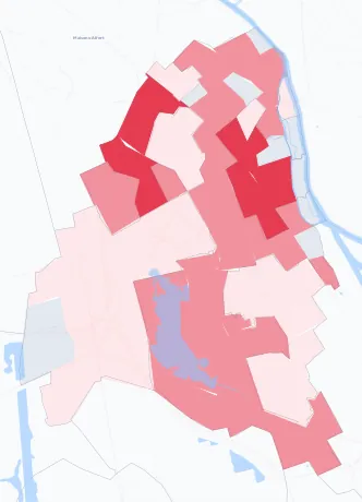 Carte de la valeur locative de référence de Créteil