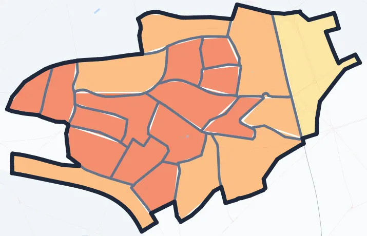 Carte de densité de population de Fontenay-sous-Bois