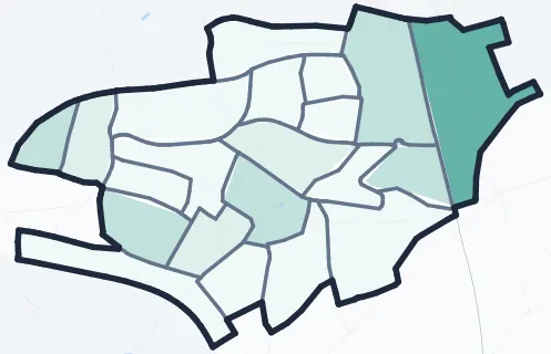 Carte de densité d'emplois salariés estimés de Fontenay-sous-Bois
