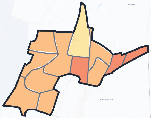 Carte de densité de population de L'Haÿ-les-Roses