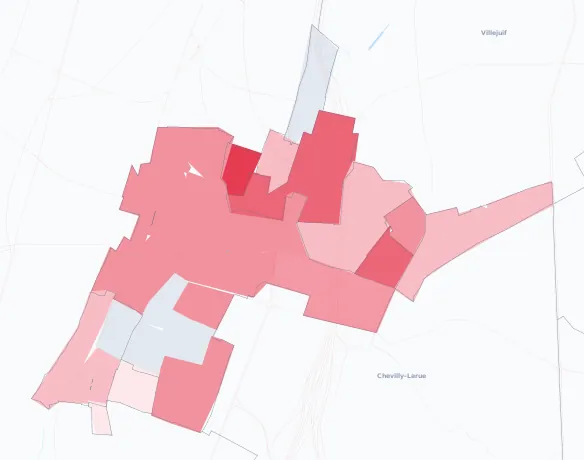 Carte de la valeur locative de référence de L'Haÿ-les-Roses