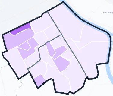 Carte de densité de population étudiante de Ivry-sur-Seine