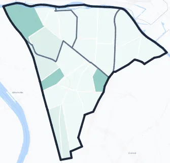 Carte de densité d'emplois salariés estimés de Maisons-Alfort