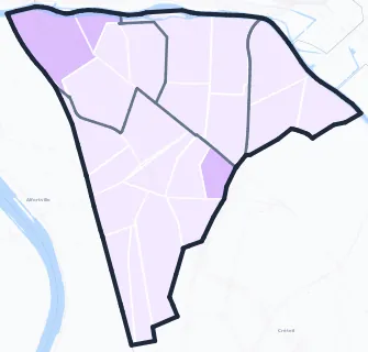 Carte de densité de population étudiante de Maisons-Alfort
