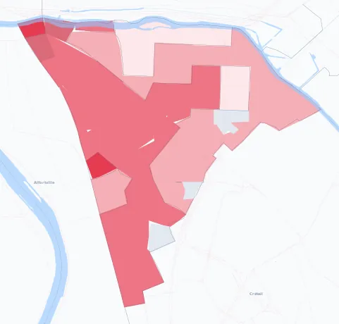 Carte de la valeur locative de référence de Maisons-Alfort
