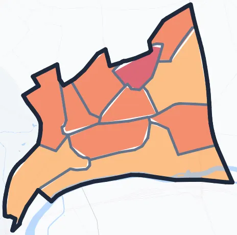 Carte de densité de population de Nogent-sur-Marne