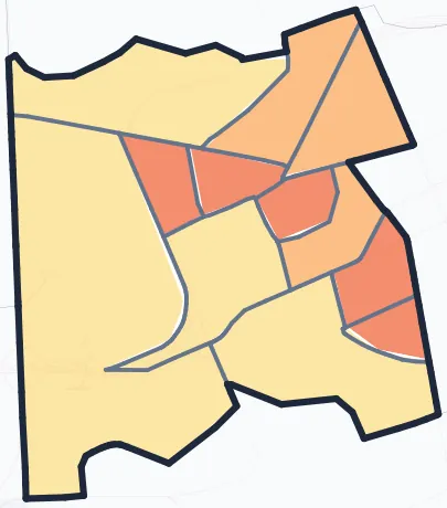 Carte de densité de population de Thiais