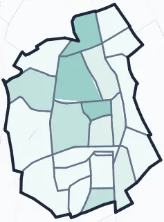 Carte de densité d'emplois salariés estimés de Villejuif