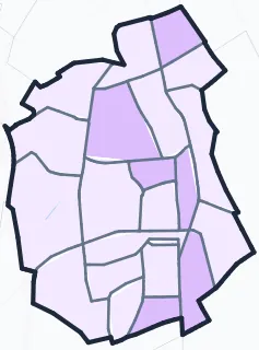 Carte de densité de population étudiante de Villejuif