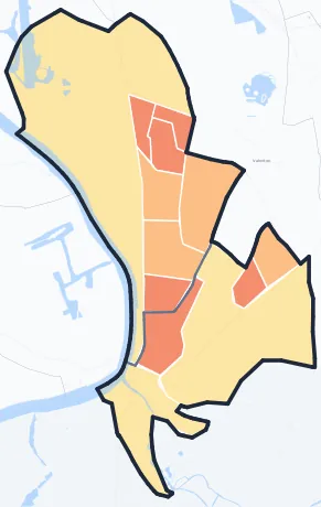 Carte de densité de population de Villeneuve-Saint-Georges