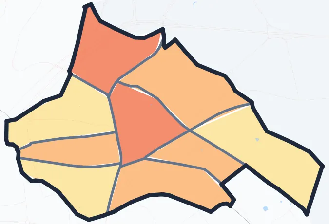 Carte de densité de population de Villiers-sur-Marne