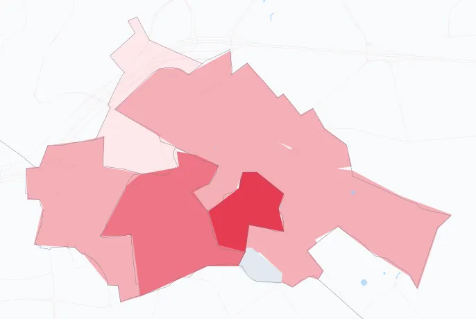 Carte de la valeur locative de référence de Villiers-sur-Marne