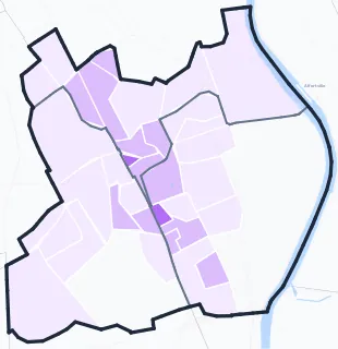 Carte de densité de population étudiante de Vitry-sur-Seine