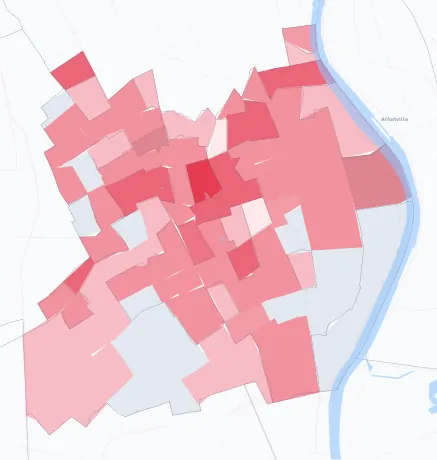 Carte de la valeur locative de référence de Vitry-sur-Seine