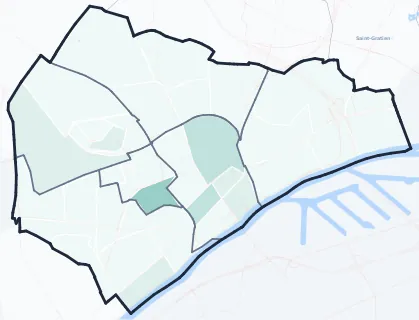 Carte de densité d'emplois salariés estimés de Argenteuil