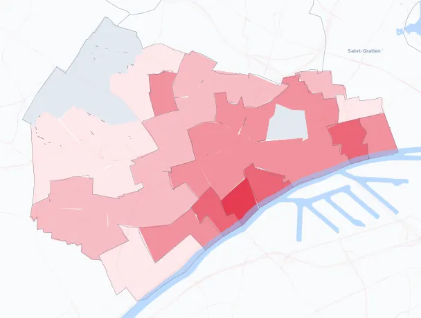 Carte de la valeur locative de référence de Argenteuil