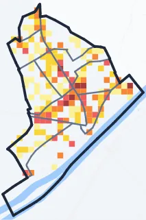 Carte des commerces de Bezons