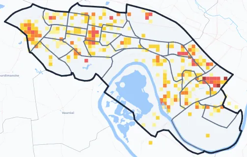 Carte des commerces de Cergy