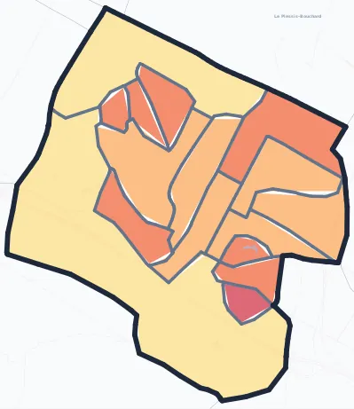 Carte de densité de population de Franconville