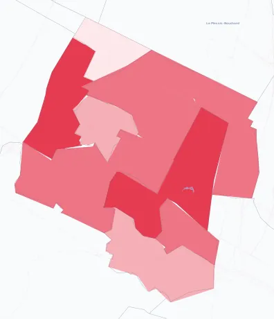 Carte de la valeur locative de référence de Franconville