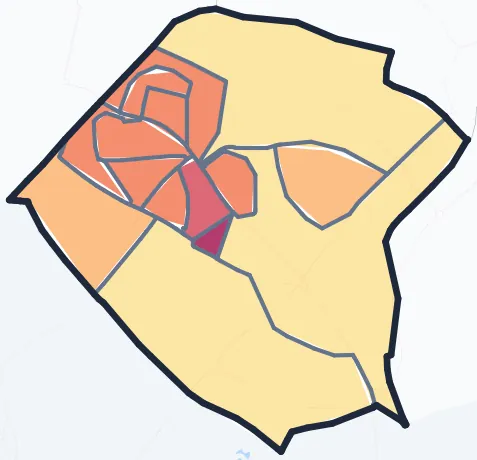 Carte de densité de population de Garges-lès-Gonesse
