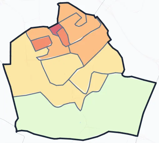 Carte de densité de population de Goussainville