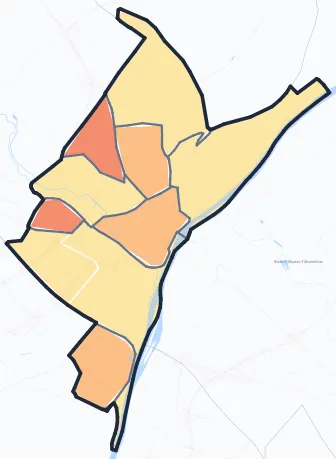 Carte de densité de population de Pontoise