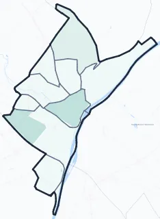 Carte de densité d'emplois salariés estimés de Pontoise