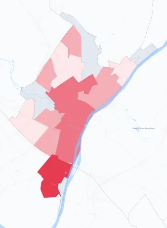 Carte de la valeur locative de référence de Pontoise