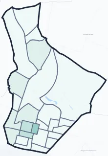 Carte de densité d'emplois salariés estimés de Sarcelles