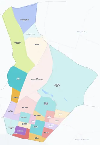 Carte des arrondissements et quartiers de Sarcelles