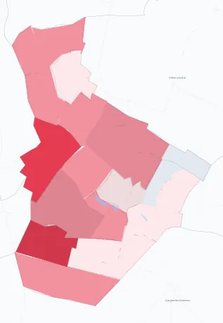 Carte de la valeur locative de référence de Sarcelles