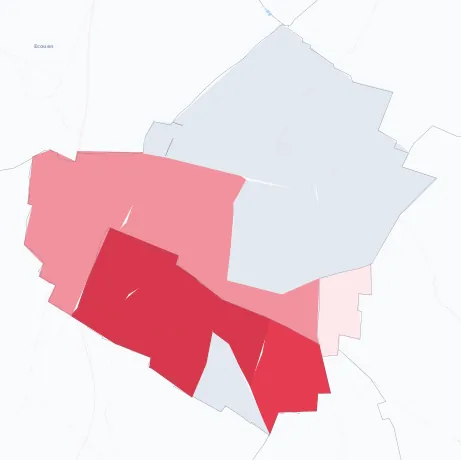 Carte de la valeur locative de référence de Villiers-le-Bel